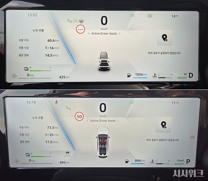 르노 필랑트 주행 간 연비는 생각 이상으로 높은 수준을 기록했다. / 경주=제갈민 기자