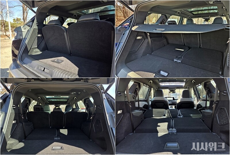 신형 푸조 5008 적재함 공간은 3열 시트를 세웠을 때 약간 좁지만, 3열을 접거나 2열까지 전부 접었을 때는 널찍한 공간을 활용할 수 있다. / 사진=제갈민 기자