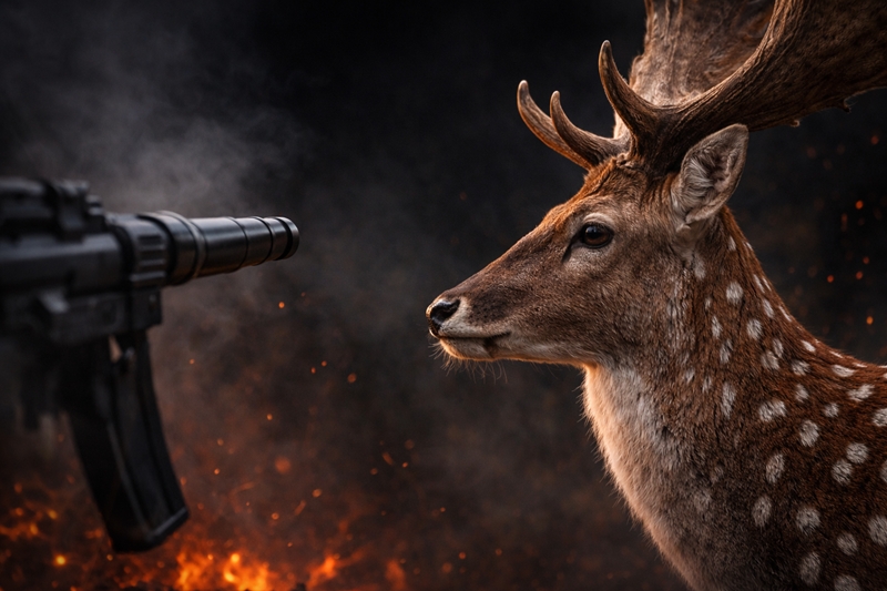 전쟁의 불길에 집어삼켜지는 것은 인간뿐만이 아니다. 수많은 자연의 생명들도 전쟁의 고통을 겪고 있다. 전문가들은 전쟁으로 붕괴된 자연 생태계가 원래대로 돌아가는데 엄청난 시간이 걸릴 것으로 우려한다./ 생성형 AI로 제작한 이미지