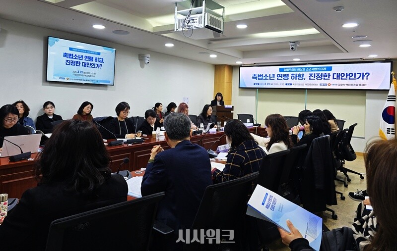 23일 국회에서 ‘촉법소년 연령 하향, 진정한 대안인가?’를 주제로 토론회가 열렸다. 이날 참석자들은 연령 기준 조정보다 소년사법 체계 전반의 구조적 문제를 점검해야 한다는 의견을 제시했다. / 사진=김두완 기자