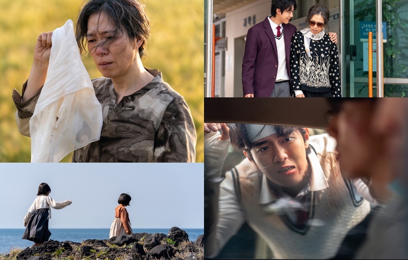 호연을 펼친 염혜란(왼쪽 위)와 신우빈(오른쪽 아래). / CJ CGV, 와이드릴리즈