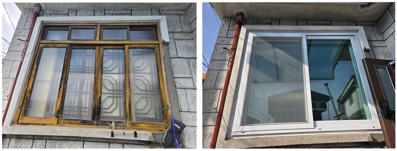 사진은 지난 2025년 새뜰마을사업으로 진행된 창호 교체 전후 비교 모습 / 국토교통부  