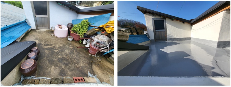 사진은 2025년 새뜰마을사업으로 진행된 옥상방수 개선 전후 비교 사진 / 국토교통부 