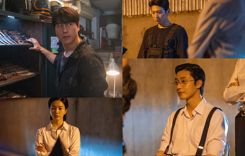 (위 왼쪽부터 시계방향으로) 류수영·덱스·박서준·이설이 ‘사냥개들’ 시즌2에서 존재감을 뽐냈다. / 넷플릭스