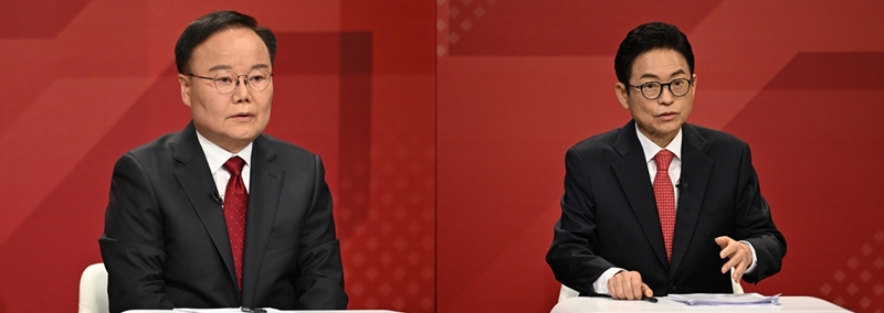 김재원 최고위원(좌)과 이철우 지사(우)가 본경선을 겨룰 예정이다. / 뉴시스