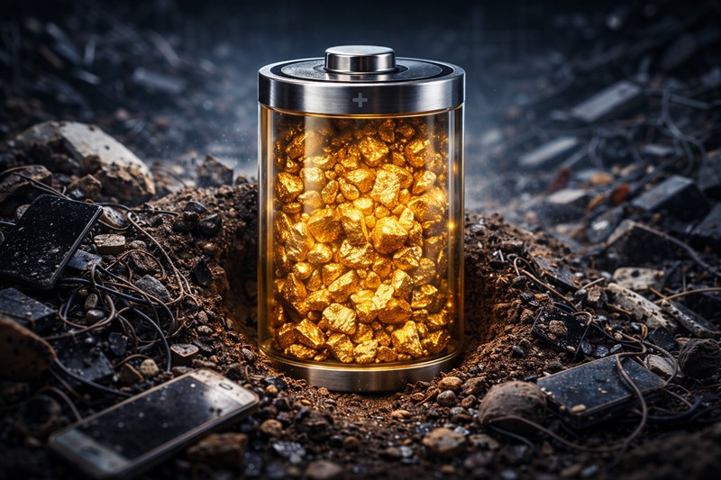 배터리는 우리가 상상하는 것보다 심각한 환경오염을 유발한다. 내부의 전해액과 중금속이 토양과 지하수를 오염시킬 수 있다. 때문에 에너지 분야 전문가들은 향후 폐배터리의 재활용이 핵심 산업으로 떠오를 것으로 보고 있다. / 생성형 AI로 제작한 이미지