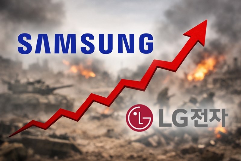 국내 대표 IT·가전기업인 삼성전자와 LG전자가 1분기 잠정 실적을 발표했다. 양사 모두 미국-이란전쟁 등 불확실한 대외환경 속에서도 증권가 전망치를 뛰어넘은 ‘어닝서프라이즈’를 기록했다. / 생성형 AI로 제작한 이미지