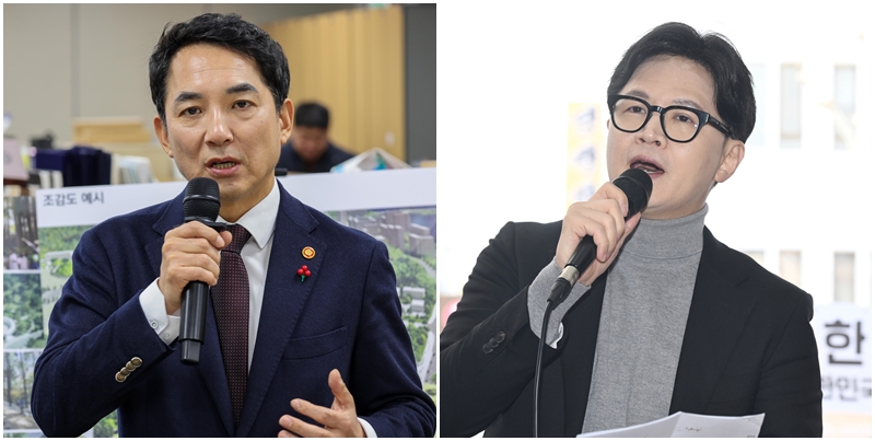 전재수 더불어민주당 의원의 ‘6·3 지방선거’ 부산시장 출마로, 전 의원의 지역구인 부산 북구갑의 보궐선거 가능성이 커지는 상황에서 국민의힘에선 박민식 전 의원이 이미 출마를 준비하고 있고, 국민의힘에서 제명된 한동훈 전 대표의 출마 가능성도 거론된다. 왼쪽 사진은 박 전 의원의 모습이고, 오른쪽 사진은 한 전 대표의 모습. / 뉴시스