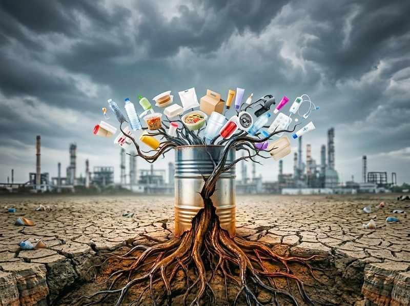 플라스틱은 원유 정제 과정에서 생산되는 나프타를 기반으로 만들어진다. 나프타 공급망이 흔들릴 경우 생활용품부터 산업재까지 생산 전반에 영향을 줄 수밖에 없는 구조다. / 생성형 AI로 제작한 이미지