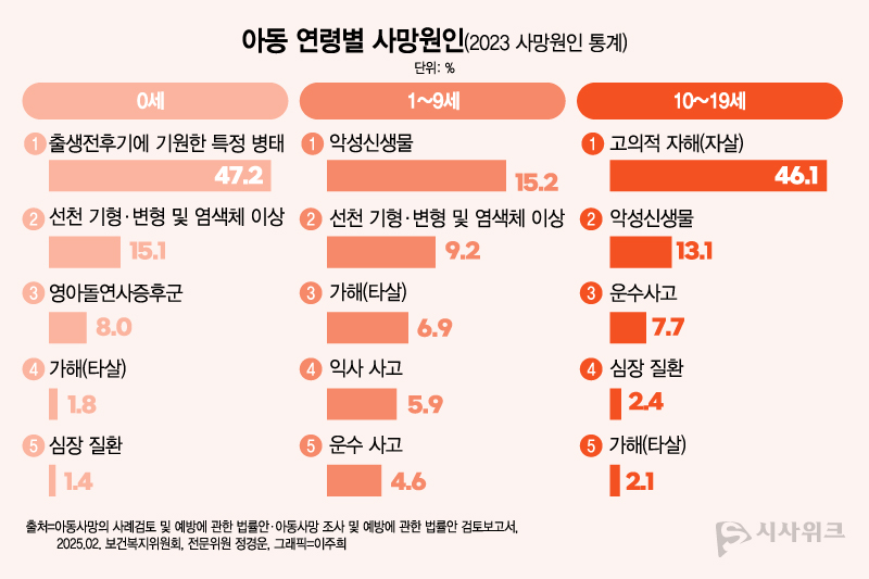 아동 사망은 사건마다 원인이 다르게 보이지만, 이를 종합적으로 분석하는 체계는 부족하다. 사고, 자살, 학대 등으로 나뉜 대응 방식 속에서 공통된 위험 요인을 파악하지 못한다는 지적이 나온다. / 그래픽=이주희 기자