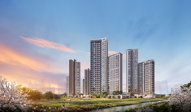 우미건설이 5월, 3기 신도시인 고양 창릉 공공택지지구에서 '고양 창릉 우미린 그레니티'를 분양한다. 사진은  '고양 창릉 우미린 그레니티' 투시도. / 우미건설