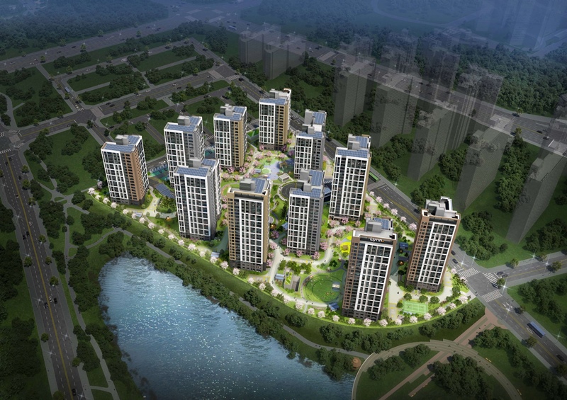 광주 남구 에너지밸리 D1블록 공공지원 민간임대주택  조감도. / 광주광역시도시공사