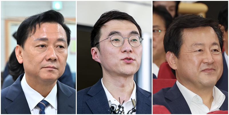 더불어민주당이 '6.3 국회의원 재보궐 선거' 경기 하남갑에 이광재 전 강원지사를, 안산갑엔 김남국 대변인, 평택을은 김용남 전 의원을 전략 공천했다. 왼쪽 사진부터 이 전 지사, 김 대변인, 김 전 의원의 모습. / 뉴시스