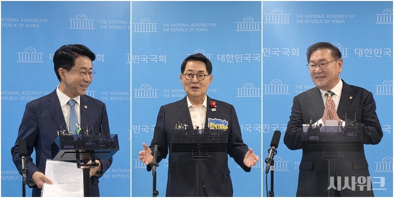 더불어민주당 조정식(6선)·박지원(5선)·김태년(5선) 의원 등 중진 의원들이 국회의장 출마를 공식화했다. / 사진=김소은 기자