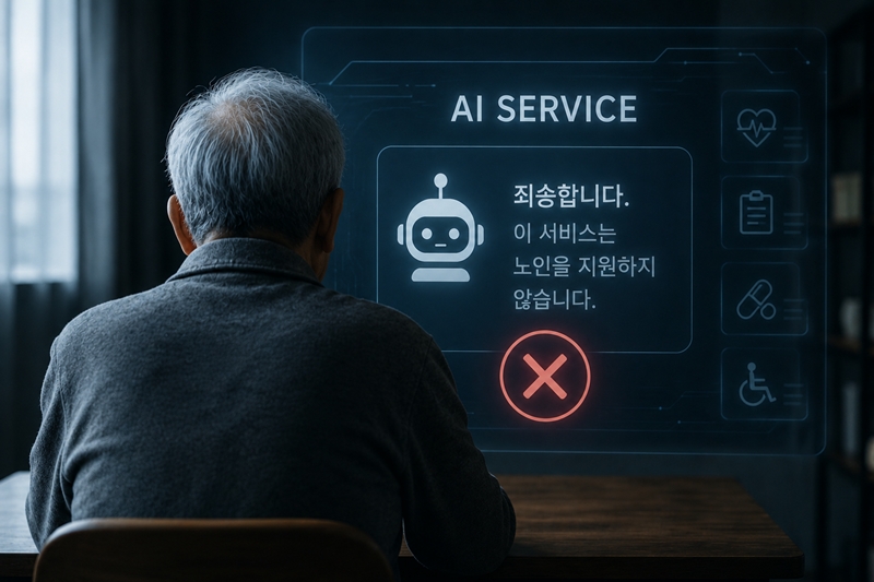 최근 ‘고령화 사회’와 맞물려 발생하는 ‘AI 연령 차별’ 문제도 새롭게 떠오르고 있다. AI자체가 노인을 직접 차별하는 경우다. AI가 자체적 학습 알고리즘을 통해 고령층을 은 생산성·낮은 적응력·높은 위험군으로 일반화하는 것이다. / 생성형 AI로 제작한 이미지