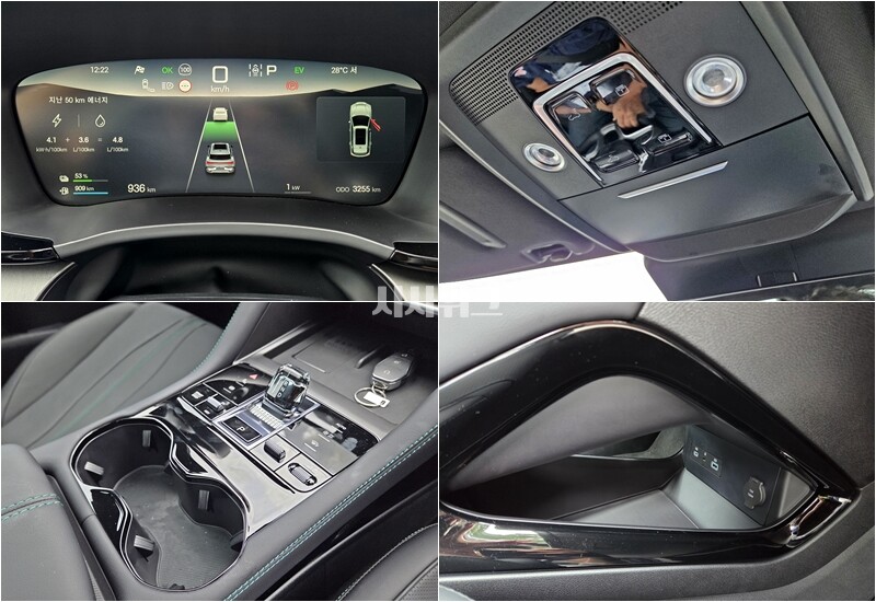 BYD 씨라이언 6에는 1열 선글라스 보관함이 설치됐으며, 기어레버 하단에는 USB A타입과 C타입 포트, 시거잭이 설치됐고 작은 소지품을 보관할 수 있는 공간이 마련됐다. / 제갈민 기자