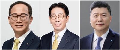 사진 왼쪽부터 양종희 KB금융지주 회장, 이재근 KB금융지주 부문장, 권광석 전 우리은행장. 