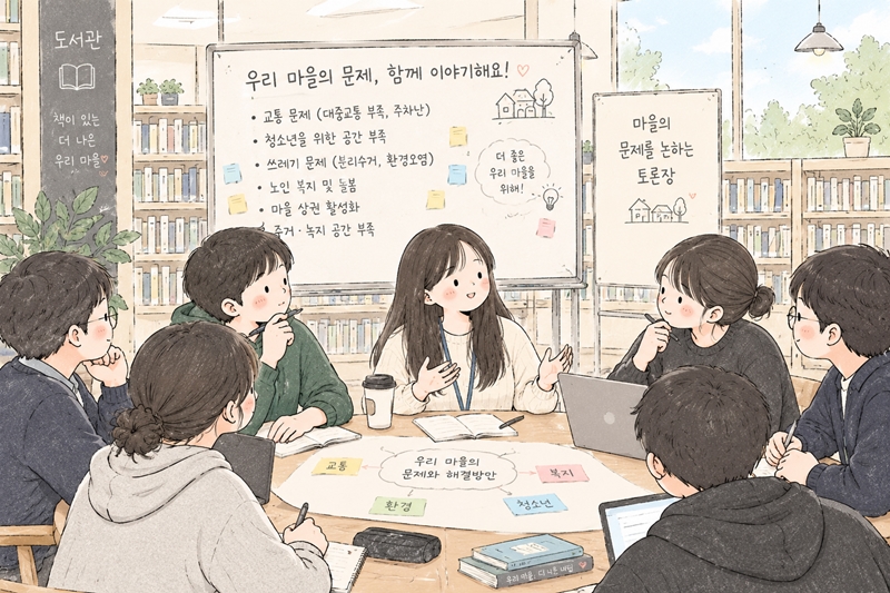 일부 도서관 전문가들은 ‘주민자치’가 강조되고 있는 흐름 속에서, 도서관의 ‘공론장’ 역할 확대 방안을 적극적으로 검토해볼 필요가 있다고 보고 있다. /사진은 생성형 AI로 제작한 이미지 