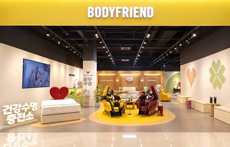 바디프랜드는 경기 용인시 기흥구 리빙파워센터에 신규 라운지를 열었다고 밝혔다. 사진은 바디프랜드 용인 리빙파워센터 라운지 전경. / 바디프랜드