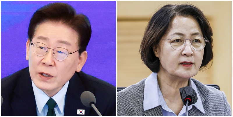 최근 이재명 대통령이 김지용 중대범죄수사청장 후보자에 대한 공세를 이어온 강경파를 향한 비판을 연이어 내놓으면서 여권 내 갈등은 확산한 모습이다. 왼쪽 사진은 이재명 대통령의 모습이고, 오른쪽 사진은 추미애 경기지사의 모습. / 뉴시스